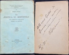 ERNESTO BIGNAMI LA POETICA DI ARISTOTELE DEDICA AUTOGRAFA AUTOGRAFO 1932 