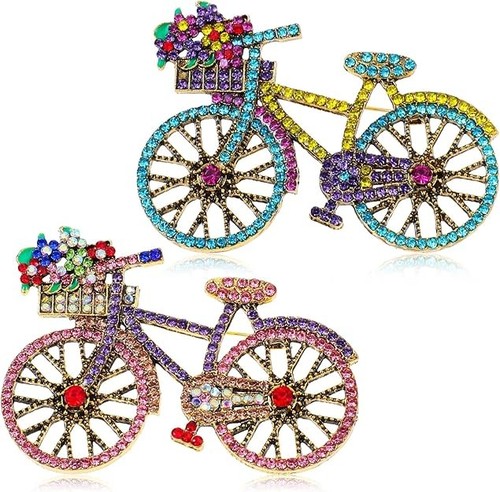 2pz spilla bicicletta strass - bicicletta,