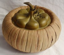 ceramic céramique CERAMICA "VASO PORTA OGGETTI IN TERRACOTTA E BRONZO ZUCCA"1800