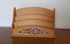 Portaposta Portalettere in legno vintage motivo floreale dipinto a mano