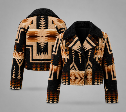 Giacca aviatore lana azteca - in,