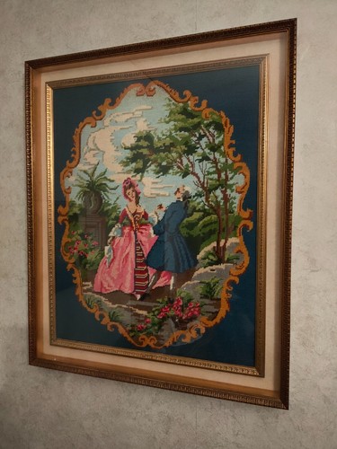 Quadro mezzo punto ricamato - quadro,