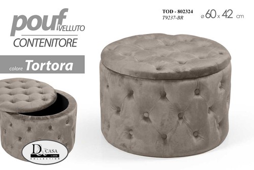 Pouf contenitore velluto - pouf,