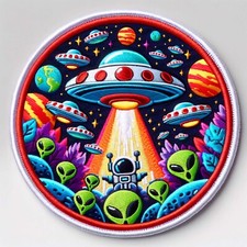 UFO's VS Earth Patch applique