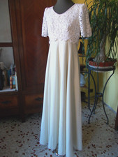 ABITO DA SPOSA VINTAGE IN SETA PESANTE COLOR AVORIO  MARCA ROBELLA SPOSE N° 9