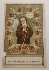 santino HolyCard antico cromo SAN  FRANCESCO DI PAOLA la vita del Santo▪︎