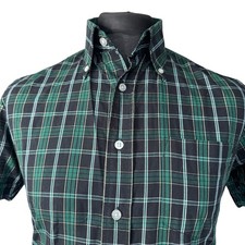 Camicia BRUTUS TRIMFIT uomo MEDIA (38") manica corta verde check