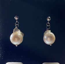 Orecchini perle scaramazze acciaio earrings pearl perla pendente  bjoux