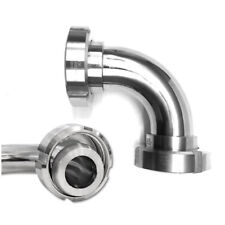 CURVA 90° - ACCIAIO INOX AISI 304 - DOPPIO ATTACCO CON GIRELLA MASCHIO DIN