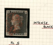 GB QV 1840 Penny Black Plate 5