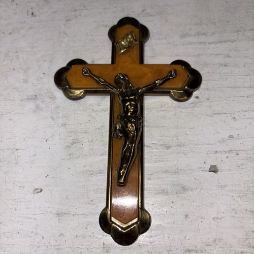 Vintage crucifix brass - crucifix, and