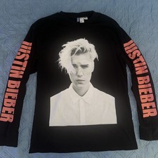 T-shirt manica lunga Justin Bieber Purpose Tour M, marca H&M Bieber