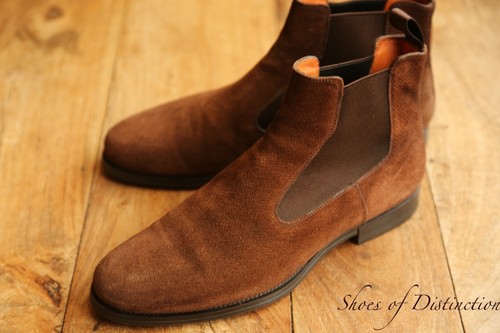Santoni brown hatchgrain suede - santoni,