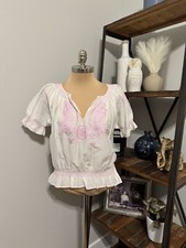 Top blusa bohemien ricamato