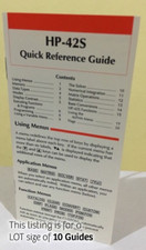 HP 42S Guide di riferimento rapido (LOTTO DI 10)