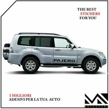 2 ADESIVI stickers MITSUBISHI SCRITTE PAJERO FIANCATE FUORISTRADA COLORE NERO