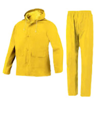 Competo Antipioggia da lavoro colore Giallo in doppio PVC IMPERMEABILE CANTIERE