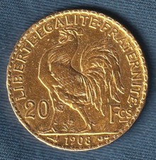 1908-20 FRANCS-ORO- 900.0‰ -21 Kt- 6,45 g.-0.2275 oz- 2,1 cm.