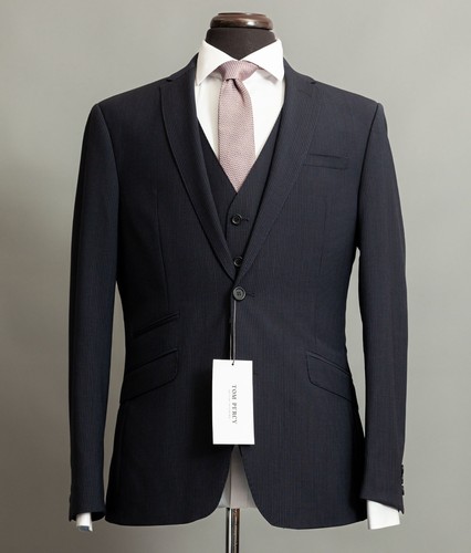 Tuta uomo blu navy gessato