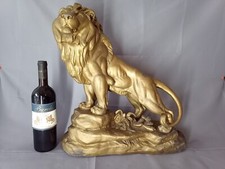 IMPONENTE  Scultura di Leone firmata Carvin  "L. A. CARVIN"