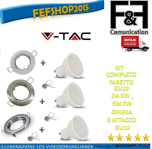 Faretto gu10 7w - gu10, con