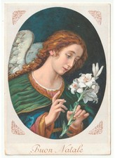 arte in cartolina - Carlo Dolci - arcangelo Gabriele - auguri di Buon Natale