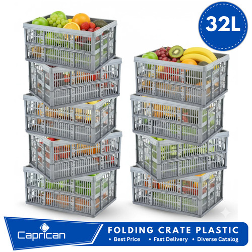 Cassa pieghevole grigia 32l - grigia,