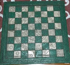 Base Scacchiera Calendario Azteco Maya Calendar Stone Malachite Pietra Vintage