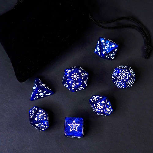 Set dadi blu - set, scintillanti