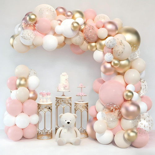 Kit arco palloncini - oro, rosa