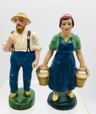 Vintage 3,5" composito contadino e moglie, coppia Nazaire Beeusaert NB - Belgio