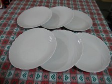 Seltmann Weiden Bavaria Porcellana 6 piatti dessert frutta BIANCHI NEUTRI ONDE