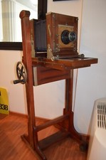 Fotocamera a soffietto vintage F.I.A.M.M.A. Banco Ottico Lente Heliar 30cm F4.5