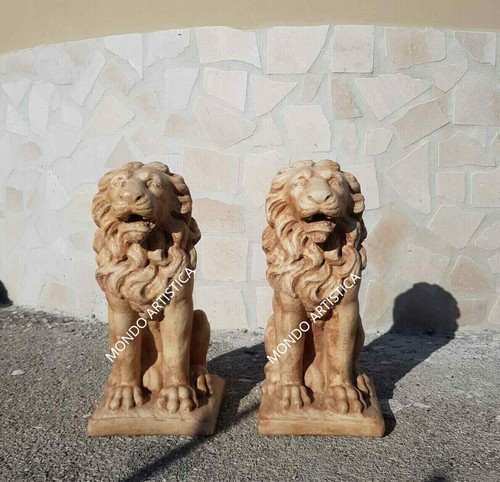 Coppia leoni statua - leoni,