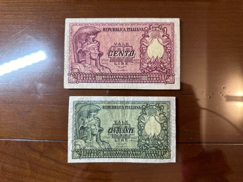 Lotto banconote lire 100 - 2,