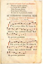 Stampa antica ANTIFONARIO SALTERIO musica CANTO GREGORIANO F.422 1663 Old print