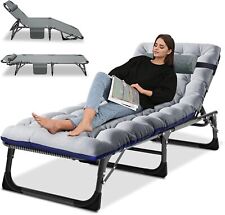 NAIZEA Lettino da Campeggio Pieghevole Regolabile 5 Posizioni Reclinabile Pieghevole Imbottito Chaise