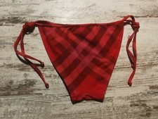 Burberry Costume Mare Mutanda Donna Nuovo Originale Classic Check Rosso Tg Xs