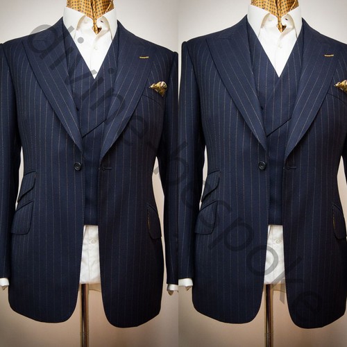 Tuta uomo gessato blu - , navy