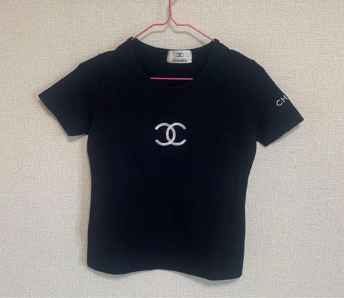 Shirt chanel nera con logo - chanel,