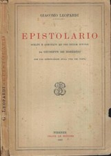 Epistolario. . Giacomo Leopardi. 1933. IED.