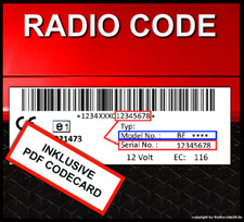 CODICE RADIO adatto per Becker
