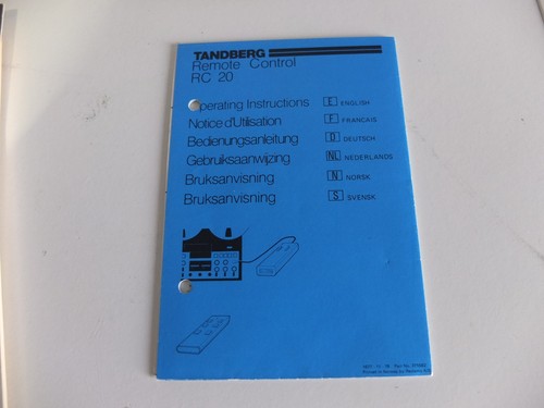 Tandberg remote control 20 - tandberg, rc