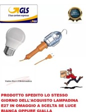 Lampada Da Lavoro Portatile E27 60w Con Cavo 5 Mt GBC CON LAMPADINA LED OMAGGIO