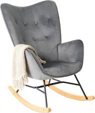 Sedia a Dondolo Da Interno Poltrona Allattamento Imbottita Relax Con Braccioli S