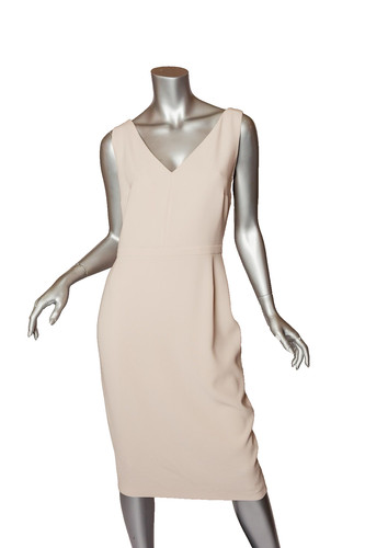 Abito tubino smanicato beige