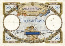 Banconota FRANCIA 50 franchi "Luc Olivier Merson" 3.3.1932. VF + scelta molto...