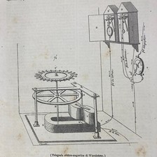 ELETTROTECNICA-TELEGRAFIA-TELEGRAFO DI WHEAHSTONE-ANTICA ILLUSTRAZIONE-'800