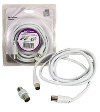 Cavo Antenna TV da 2 metri Maschio Femmina Schermato Coassiale Adattatore M/M