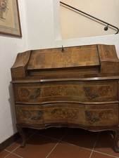 Ribaltina Stile Antico In Legno Intarsiato. Tipo Maggiolino. Ottime Condizioni